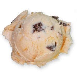 Scoop of Chocolate Shoppe Ice Cream's Caramel Chaos flavor