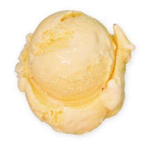 Scoop of Chocolate Shoppe Ice Cream's Egg Nog Flavor